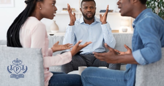 couple divorcing and fighting